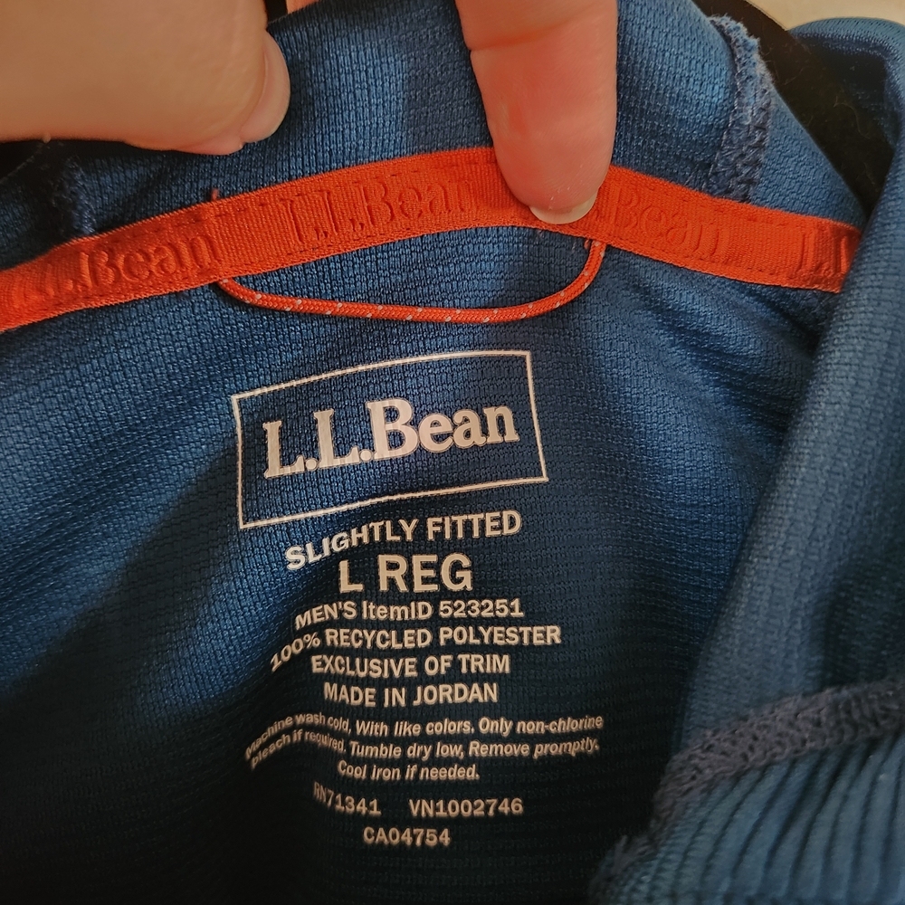 L.L. Bean Men's Slightly Fitted Hoodie VentureStretch W/Orange Trim Size L - Picture 5 of 8